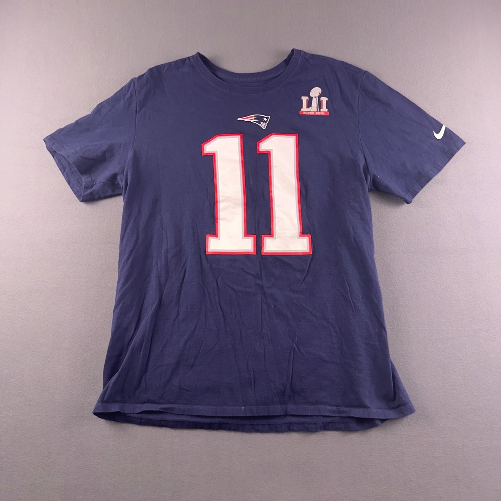 Nike Julian Edelman New England Patriots Super Bowl LII T-Shirt Mens XL Navy 11